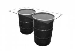 Black Drum Cocktail Table, Drum Cocktail Seating