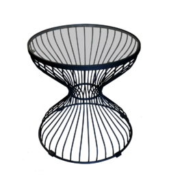 black round coffee table, wireworx coffee table, metal coffee table, round coffee table