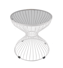 Metal Wire coffee table, round coffee table, white round coffee table, wireworx coffee table