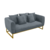 2-Seater Velvet Sofa, Gray 2-Seater Sofa, Elegant Sofa