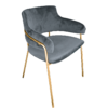 Gray Velvet Dining Chair, Luxury Velvet Chair