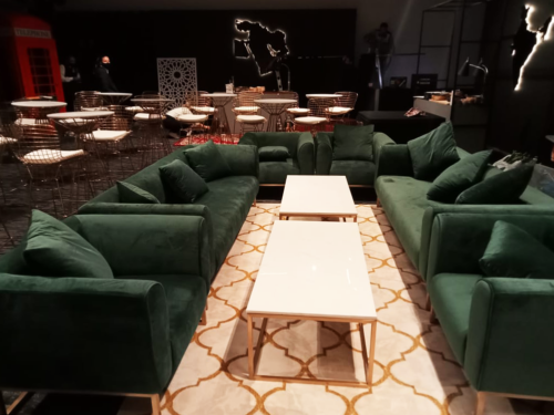 Green Velvet Sofa Rental in Dubai Abu Dhabi UAE