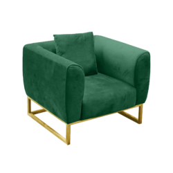 green velvet armchair, green 1-seater sofa