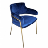 blue velvet chair, dining chair, armchair