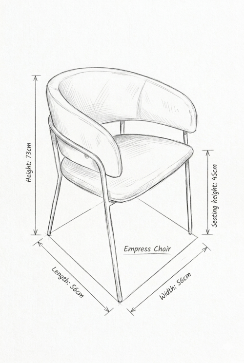Empress Velvet Chair - Cream - Image 3