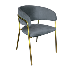 Gray Velvet VIP Chair, Gray Velvet Dining Chair