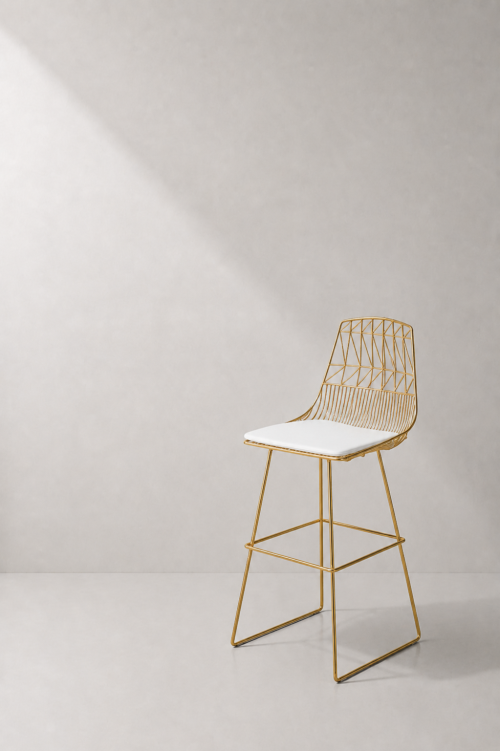 Filigree Gold Wire Barstool - Image 2