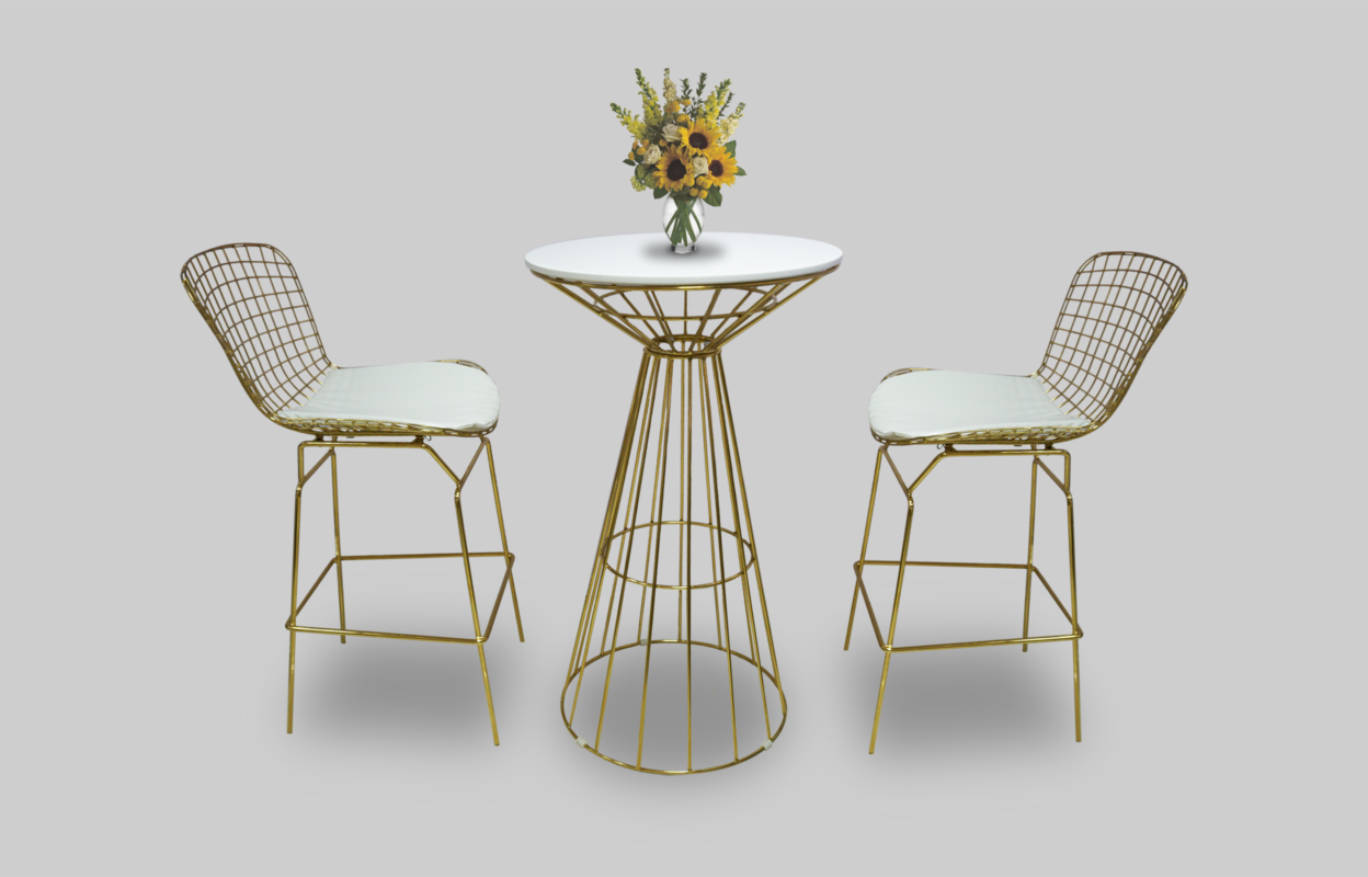 Gold Wire Cocktail Table Rental for Dubai, Abu Dhabi, UAE events.