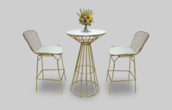 Gold Bar Chair, Gold High Chair, Gold Cocktail Table