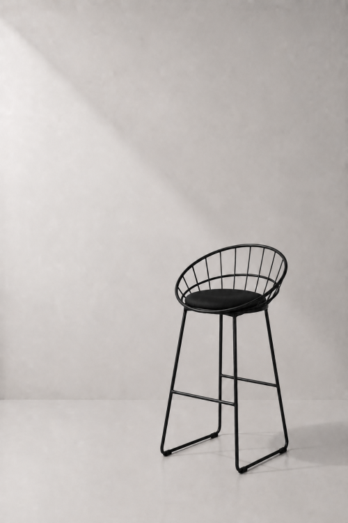 Florence Black Wire Barstool - Image 2