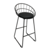 Black Wire Bar Stool, Black High Chair, Black Bar Stool