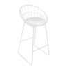 White Wire Barstool, White High Chair