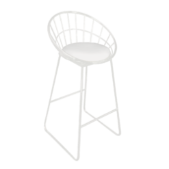 White Wire Barstool, White High Chair