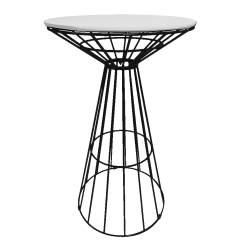 Fontana Black Wire Cocktail Table, White Top
