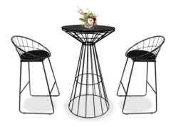 Bar Chair, Black Bar Stool, Black Cocktail Table