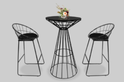Black Bar Stool, Black High Chair, Black Cocktail Table