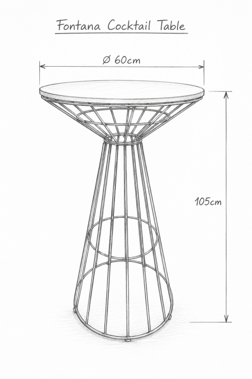 Fontana White Wire Cocktail Table - Image 3