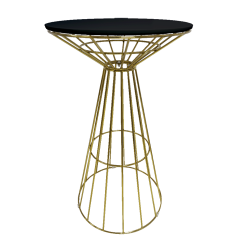 Fontana Gold Wire Cocktail Table, Black Top