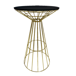 Fontana Gold Wire Cocktail Table, Black Top