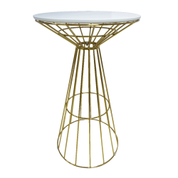 Fontana Gold Wire Cocktail Table, White Top