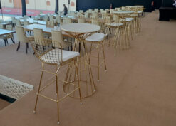 Gold Bar Chair, Gold High Chair, Gold Cocktail Table