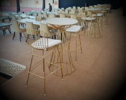 Gold Bar Chair, Gold High Chair, Gold Cocktail Table