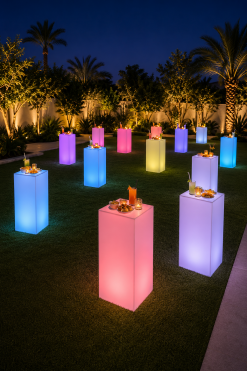 LED pedestal rental in Dubai, Abu Dhabi and UAE