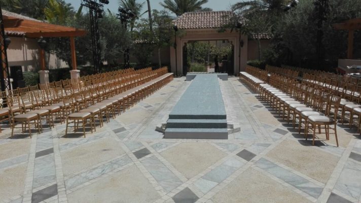 Gold Chiavari Chair, Corporate Event, Outdoor setup, Runway