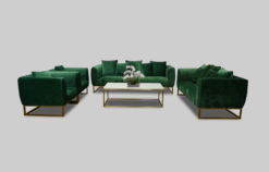 Velvet Sofa, Green Velvet Sofa, Rectangular Coffee Table