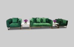 Velvet Sofa, Green Velvet Sofa, Square Coffee Table