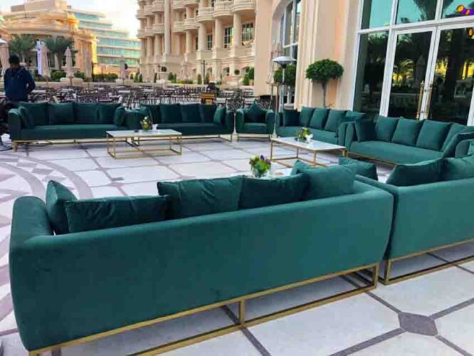 Velvet Sofa, Green Velvet Sofa, Rectangular Coffee Table