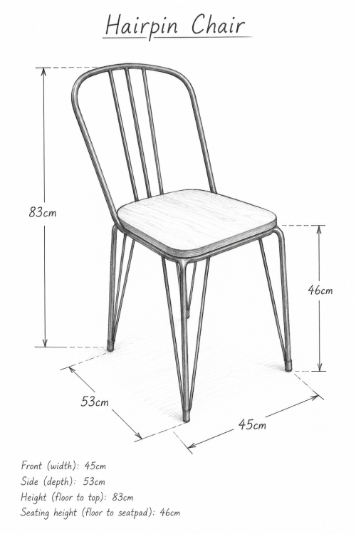 Hairpin Rustic Chair - Image 3