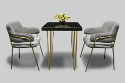 Black Dining Table, Square Cafe Table, Hairpin Table