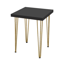 Hairpin Dice Black Cafe Table, Gold Legs