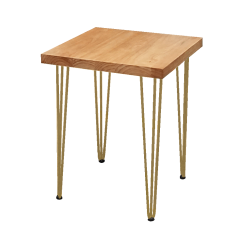 Hairpin Dice Rustic Cafe Table, Gold Legs