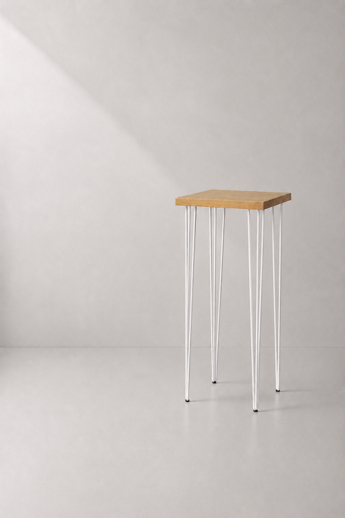 Hairpin Dice Rustic High Table, White Legs - Image 2