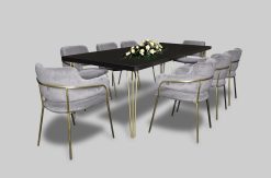 Black Dining Table, Grand Dining Table, Hairpin Dining Table, 10 Seater Dining Table, 8 Seater Dining Table