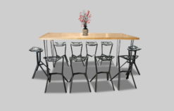 Wooden Rectangular Cocktail Table, Wooden High Table, 10 Seater Wooden Cocktail Table