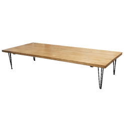 Hairpin Grand Rustic Coffee Table, Black Legs