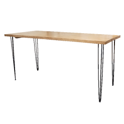 Hairpin Grand Rustic High Table, Black Legs