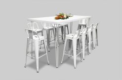 White High Table, Rectangular High Table, 8 Seater High Table, Hairpin High Table