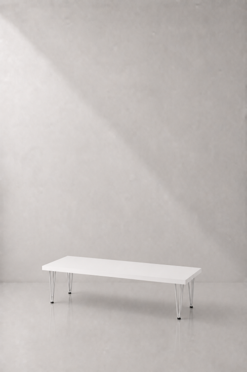 Hairpin Long White Coffee Table - Image 2