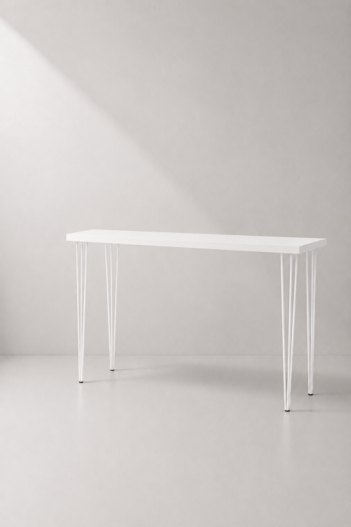 Hairpin Long White High Table - Image 2