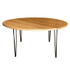 Round Rustic Dining Table, Hairpin Rustic Dining Table