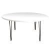 Round Hairpin Dinner Table, Round White Dining Table