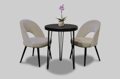Black Dining Table, Round Cafe Table, Hairpin Table