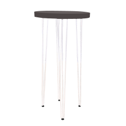 Hairpin Pearl Black High Table, White Legs