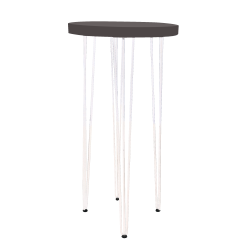 Hairpin Pearl Black High Table, White Legs