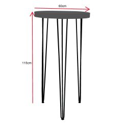Round High Table, Hairpin Cocktail Table