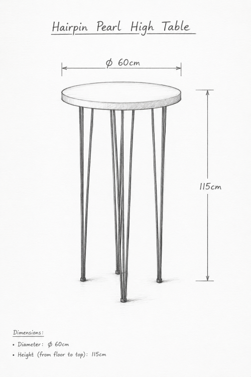 Hairpin Pearl White High Table - Image 3